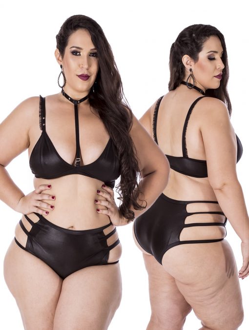 Hot Top and Pants Sado Plus Size Black by Hot Flowers