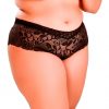HG006P Boyshorts Delight Lace Black PS by Hot Flowers